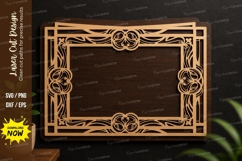 Art Deco Rectangle Frame Laser Cut SVG Design art deco frame Product Image 1