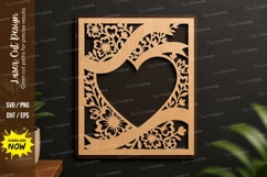 Elegant Heart Border Laser Cut SVG Design heart border svg Product Image 1