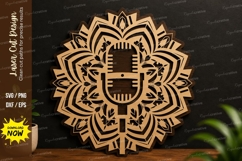 Microphone Mandala Laser Cut SVG Design microphone mandala Product Image 1