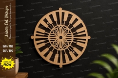 Piano Mandala Circle Laser Cut SVG Design piano mandala svg Product Image 1