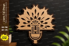 Floral Microphone Laser Cut SVG Design floral microphone svg Product Image 1