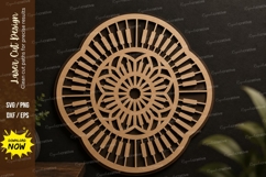 Mandala Piano Circle Laser Cut SVG Design mandala piano svg, Product Image 1