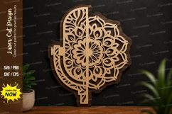 Half Mandala Floral Ornament Laser Cut SVG Design half flora Product Image 1