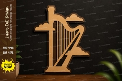 Cloud Harp Laser Cut SVG Design cloud harp svg, fantasy Product Image 1