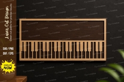 Piano Keyboard Frame Laser Cut SVG Design piano keyboard svg Product Image 1