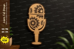 Mandala Microphone Laser Cut SVG Design mandala microphone Product Image 1