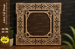 Square Floral Frame Laser Cut SVG Design square floral frame Product Image 1