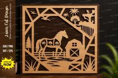 Farm Landscape Frame Laser Cut SVG Design farm landscape svg Product Image 1