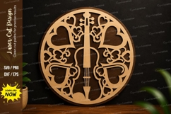 Heart Arrow Mandala Laser Cut SVG Design heart arrow svg Product Image 1