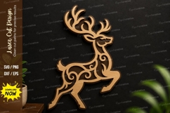 Running Deer Laser Cut SVG Design running deer svg, deer Product Image 1