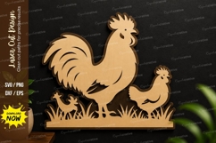 Rooster Farm Laser Cut SVG Design rooster svg, farm rooster Product Image 1