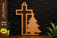 Cross Christmas Tree Laser Cut SVG Design cross christmas Product Image 1