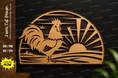 Rooster Sunrise Farm Laser Cut SVG Design rooster sunrise Product Image 1