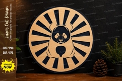 Panda Sunburst Laser Cut SVG Design panda svg,panda ornament Product Image 1