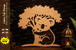 Cute Koala Tree Laser Cut SVG Design koala tree svg Product Image 1