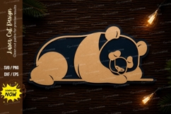 Sleeping Panda Laser Cut SVG Design sleeping panda svg Product Image 1