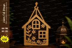 Floral House Ornament Laser Cut SVG Design house ornament Product Image 1