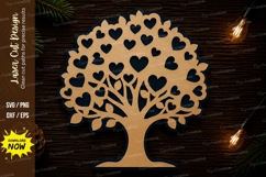 Heart Tree Laser Cut SVG Design heart tree svg, love tree Product Image 1