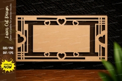 Art Deco Heart Frame Laser Cut SVG Design art deco frame svg Product Image 1