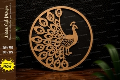 Peacock Mandala Circle Laser Cut SVG Design peacock svg Product Image 1