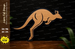 Jumping Kangaroo Laser Cut SVG Design kangaroo svg, jumping Product Image 1