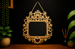 Ornamental Hanging Frame Laser Cut SVG Design ornamental fra Product Image 1