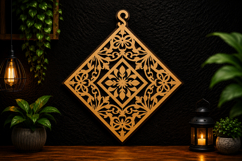 Ornamental Diamond Frame Laser Cut SVG Design diamond frame Product Image 1
