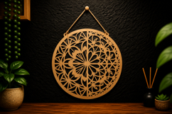 Mandala Hanging Ornament Laser Cut SVG Design mandala svg Product Image 1