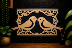Love Birds Frame Laser Cut SVG Design love birds svg, bird Product Image 1