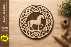 Geometric Horse Circle Laser Cut SVG Design horse svg, geome Product Image 1