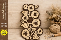 Sunflower Floral Border Laser Cut SVG Design sunflower svg Product Image 1