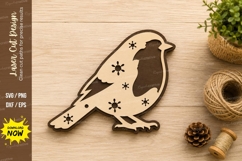 Robin Bird Laser Cut SVG Design robin svg, bird svg, laser Product Image 1