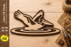 Flying Pelican Laser Cut SVG Design pelican svg, flying Product Image 1