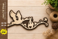 Bird Nest Branch Laser Cut SVG Design bird nest svg, bird Product Image 1