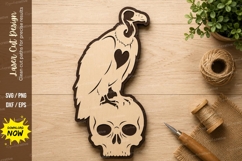 Vulture Skull Gothic Laser Cut SVG Design vulture svg Product Image 1