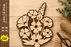Wildflower Bouquet Laser Cut SVG Design wildflower svg Product Image 1