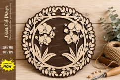 Floral Wreath Ornament Laser Cut SVG Design floral wreath Product Image 1
