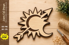 Sun Moon Celestial Laser Cut SVG Design sun moon svg Product Image 1