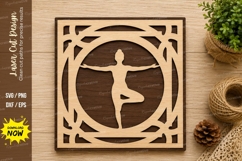 Yoga Pose Frame Laser Cut SVG Design yoga svg, yoga pose svg Product Image 1