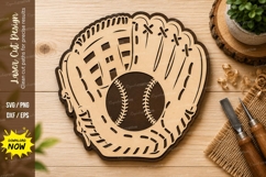 Baseball Glove Laser Cut SVG Design baseball svg, baseball Product Image 1