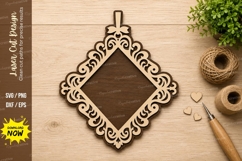 Ornamental Diamond Frame Laser Cut SVG Design diamond frame Product Image 1