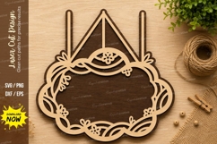 Elegant Hanging Floral Frame Laser Cut SVG Design hanging Product Image 1
