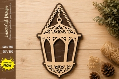 Vintage Lantern Laser Cut SVG Design lantern svg, vintage Product Image 1