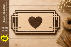 Heart Label Frame Laser Cut SVG Design heart frame svg, love Product Image 1