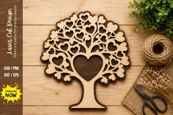 Heart Tree Laser Cut SVG Design heart tree svg, love tree Product Image 1