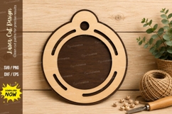 Round Ornament Blank Frame Laser Cut SVG Design round ornam Product Image 1