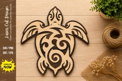 Tribal Turtle Mandala Laser Cut SVG Design turtle svg Product Image 1