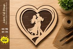 Romantic Dancing Couple Heart Laser Cut SVG Design couple Product Image 1