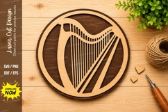 Heart Harp Music Laser Cut SVG Design harp svg, heart harp Product Image 1