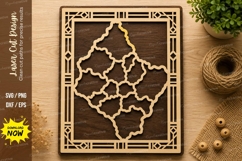 Geometric Map Frame Laser Cut SVG Design geometric map svg Product Image 1